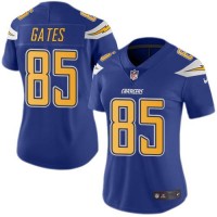 Nike Los Angeles Chargers #85 Antonio Gates Electric Blue Women's Stitched NFL Limited Rush Jersey