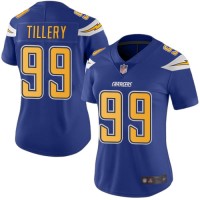 Nike Los Angeles Chargers #99 Jerry Tillery Electric Blue Women's Stitched NFL Limited Rush Jersey