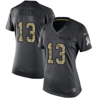 Nike Los Angeles Chargers #13 Keenan Allen Black Women's Stitched NFL Limited 2016 Salute to Service Jersey