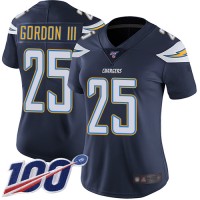 Nike Los Angeles Chargers #25 Melvin Gordon III Navy Blue Team Color Women's Stitched NFL 100th Season Vapor Limited Jersey