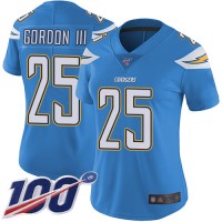 Nike Los Angeles Chargers #25 Melvin Gordon III Electric Blue Alternate Women's Stitched NFL 100th Season Vapor Limited Jersey