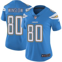 Nike Los Angeles Chargers #80 Kellen Winslow Electric Blue Alternate Women's Stitched NFL Vapor Untouchable Limited Jersey