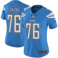 Nike Los Angeles Chargers #76 Russell Okung Electric Blue Alternate Women's Stitched NFL Vapor Untouchable Limited Jersey