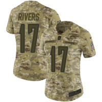 Nike Los Angeles Chargers #17 Philip Rivers Camo Women's Stitched NFL Limited 2018 Salute to Service Jersey