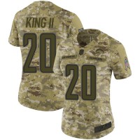 Nike Los Angeles Chargers #20 Desmond King II Camo Women's Stitched NFL Limited 2018 Salute to Service Jersey