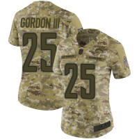 Nike Los Angeles Chargers #25 Melvin Gordon III Camo Women's Stitched NFL Limited 2018 Salute to Service Jersey