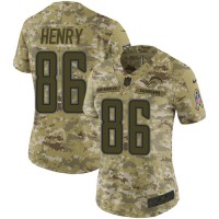 Nike Los Angeles Chargers #86 Hunter Henry Camo Women's Stitched NFL Limited 2018 Salute to Service Jersey