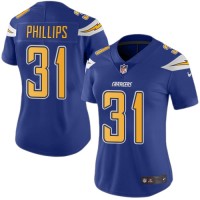 Nike Los Angeles Chargers #31 Adrian Phillips Electric Blue Women's Stitched NFL Limited Rush Jersey