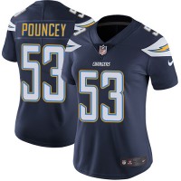 Nike Los Angeles Chargers #53 Mike Pouncey Navy Blue Team Color Women's Stitched NFL Vapor Untouchable Limited Jersey