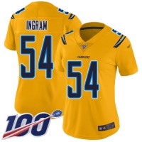 Nike Los Angeles Chargers #54 Melvin Ingram Gold Women's Stitched NFL Limited Inverted Legend 100th Season Jersey