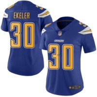 Nike Los Angeles Chargers #30 Austin Ekeler Electric Blue Women's Stitched NFL Limited Rush Jersey
