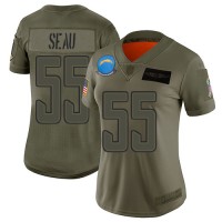 Nike Los Angeles Chargers #55 Junior Seau Camo Women's Stitched NFL Limited 2019 Salute to Service Jersey