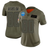 Nike Los Angeles Chargers #80 Kellen Winslow Camo Women's Stitched NFL Limited 2019 Salute to Service Jersey