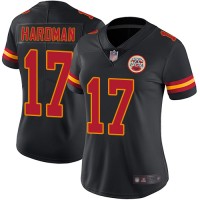 Nike Kansas City Chiefs #17 Mecole Hardman Black Women's Stitched NFL Limited Rush Jersey