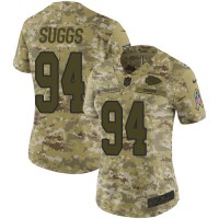 Nike Kansas City Chiefs #94 Terrell Suggs Camo Women's Stitched NFL Limited 2018 Salute To Service Jersey