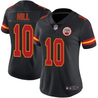 Nike Kansas City Chiefs #10 Tyreek Hill Black Women's Stitched NFL Limited Rush Jersey