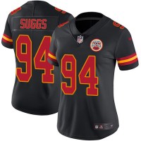 Nike Kansas City Chiefs #94 Terrell Suggs Black Women's Stitched NFL Limited Rush Jersey