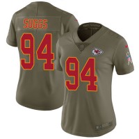 Nike Kansas City Chiefs #94 Terrell Suggs Olive Women's Stitched NFL Limited 2017 Salute To Service Jersey