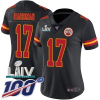 Nike Kansas City Chiefs #17 Mecole Hardman Black Super Bowl LIV 2020 Women's Stitched NFL Limited Rush 100th Season Jersey