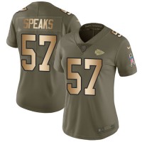 Nike Kansas City Chiefs #57 Breeland Speaks Olive/Gold Women's Stitched NFL Limited 2017 Salute to Service Jersey