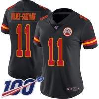 Nike Kansas City Chiefs #11 Marquez Valdes-Scantling Black Women's Stitched NFL Limited Rush 100th Season Jersey
