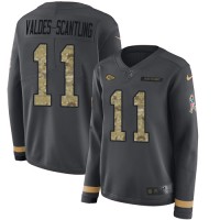 Nike Kansas City Chiefs #11 Marquez Valdes-Scantling Anthracite Salute to Service Women's Stitched NFL Limited Therma Long Sleeve Jersey