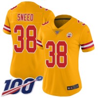 Nike Kansas City Chiefs #38 L'Jarius Sneed Gold Women's Stitched NFL Limited Inverted Legend Jersey