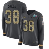 Nike Kansas City Chiefs #38 L'Jarius Sneed Anthracite Salute to Service Super Bowl LVII Patch Women's Stitched NFL Limited Therma Long Sleeve Jersey