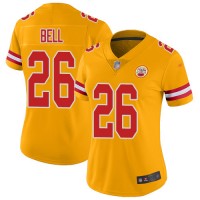 Nike Kansas City Chiefs #26 Le'Veon Bell Gold Women's Stitched NFL Limited Inverted Legend Jersey