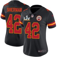 Nike Kansas City Chiefs #42 Anthony Sherman Black Women's Super Bowl LV Bound Stitched NFL Limited Rush Jersey