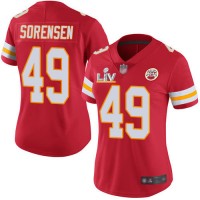 Nike Kansas City Chiefs #49 Daniel Sorensen Red Team Color Women's Super Bowl LV Bound Stitched NFL Vapor Untouchable Limited Jersey