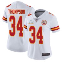 Nike Kansas City Chiefs #34 Darwin Thompson White Women's Super Bowl LV Bound Stitched NFL Vapor Untouchable Limited Jersey