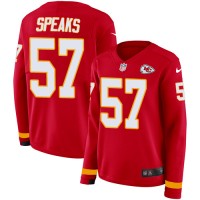 Nike Kansas City Chiefs #57 Breeland Speaks Red Team Color Women's Stitched NFL Limited Therma Long Sleeve Jersey