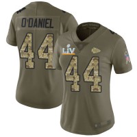 Nike Kansas City Chiefs #44 Dorian O'Daniel Olive/Camo Women's Super Bowl LV Bound Stitched NFL Limited 2017 Salute To Service Jersey