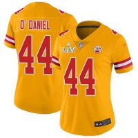 Nike Kansas City Chiefs #44 Dorian O'Daniel Gold Women's Super Bowl LV Bound Stitched NFL Limited Inverted Legend Jersey
