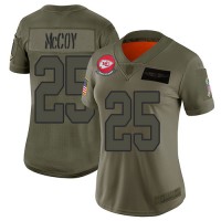 Nike Kansas City Chiefs #25 LeSean McCoy Camo Women's Stitched NFL Limited 2019 Salute to Service Jersey