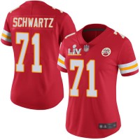 Nike Kansas City Chiefs #71 Mitchell Schwartz Red Team Color Women's Super Bowl LV Bound Stitched NFL Vapor Untouchable Limited Jersey