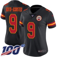 Nike Kansas City Chiefs #9 JuJu Smith-Schuster Black Women's Stitched NFL Limited Rush 100th Season Jersey