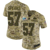 Nike Kansas City Chiefs #57 Orlando Brown Jr. Camo Super Bowl LVII Patch Women's Stitched NFL Limited 2018 Salute To Service Jersey