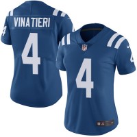Nike Indianapolis Colts #4 Adam Vinatieri Royal Blue Team Color Women's Stitched NFL Vapor Untouchable Limited Jersey