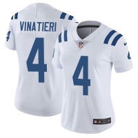 Nike Indianapolis Colts #4 Adam Vinatieri White Women's Stitched NFL Vapor Untouchable Limited Jersey