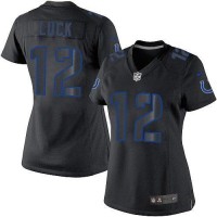 Nike Indianapolis Colts #12 Andrew Luck Black Impact Women's Stitched NFL Limited Jersey