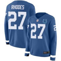 Nike Indianapolis Colts #27 Xavier Rhodes Royal Blue Team Color Women's Stitched NFL Limited Therma Long Sleeve Jersey