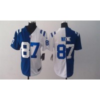 Nike Indianapolis Colts #87 Reggie Wayne Royal Blue/White Women's Stitched NFL Elite Split Jersey