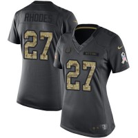 Nike Indianapolis Colts #27 Xavier Rhodes Black Women's Stitched NFL Limited 2016 Salute to Service Jersey