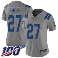 Nike Indianapolis Colts #27 Xavier Rhodes Gray Women's Stitched NFL Limited Inverted Legend 100th Season Jersey