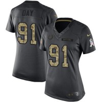 Nike Indianapolis Colts #91 Sheldon Day Black Women's Stitched NFL Limited 2016 Salute to Service Jersey