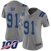 Nike Indianapolis Colts #91 Sheldon Day Gray Women's Stitched NFL Limited Inverted Legend 100th Season Jersey