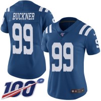 Nike Indianapolis Colts #99 DeForest Buckner Royal Blue Women's Stitched NFL Limited Rush 100th Season Jersey
