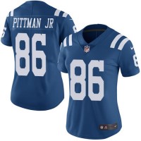 Nike Indianapolis Colts #86 Michael Pittman Jr. Royal Blue Women's Stitched NFL Limited Rush Jersey